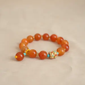 Women’s beaded bracelet, symbolizing wealth attraction, blessings, and peace of mind, derived from traditional Taoist culture in China.