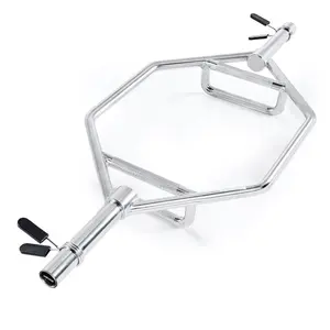 VEVOR Trap Bar Hex Bar, 2-Inch Hex Barbell, 800 LBS Capacity Shrug Bars with Knurled Grips, Weightlifting and Strength Training Equipment, Home Gym for Squats, Deadlifts, Shoulder Presses, Silver