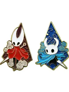 Two Cartoon Game Metal Pins, Personality Warrior Assassin Geometric Badge, Fashion Accessories for Clothing and Backpacks