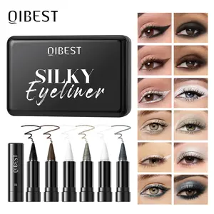 QIBEST Eyeliner Set, Waterproof Long Lasting Matte & Pearlescent 2 in 1 Eyeliner Eyeshadow Stick, Smudge-proof High Pigmented Silky Quick Dry Eye Makeup Pen
