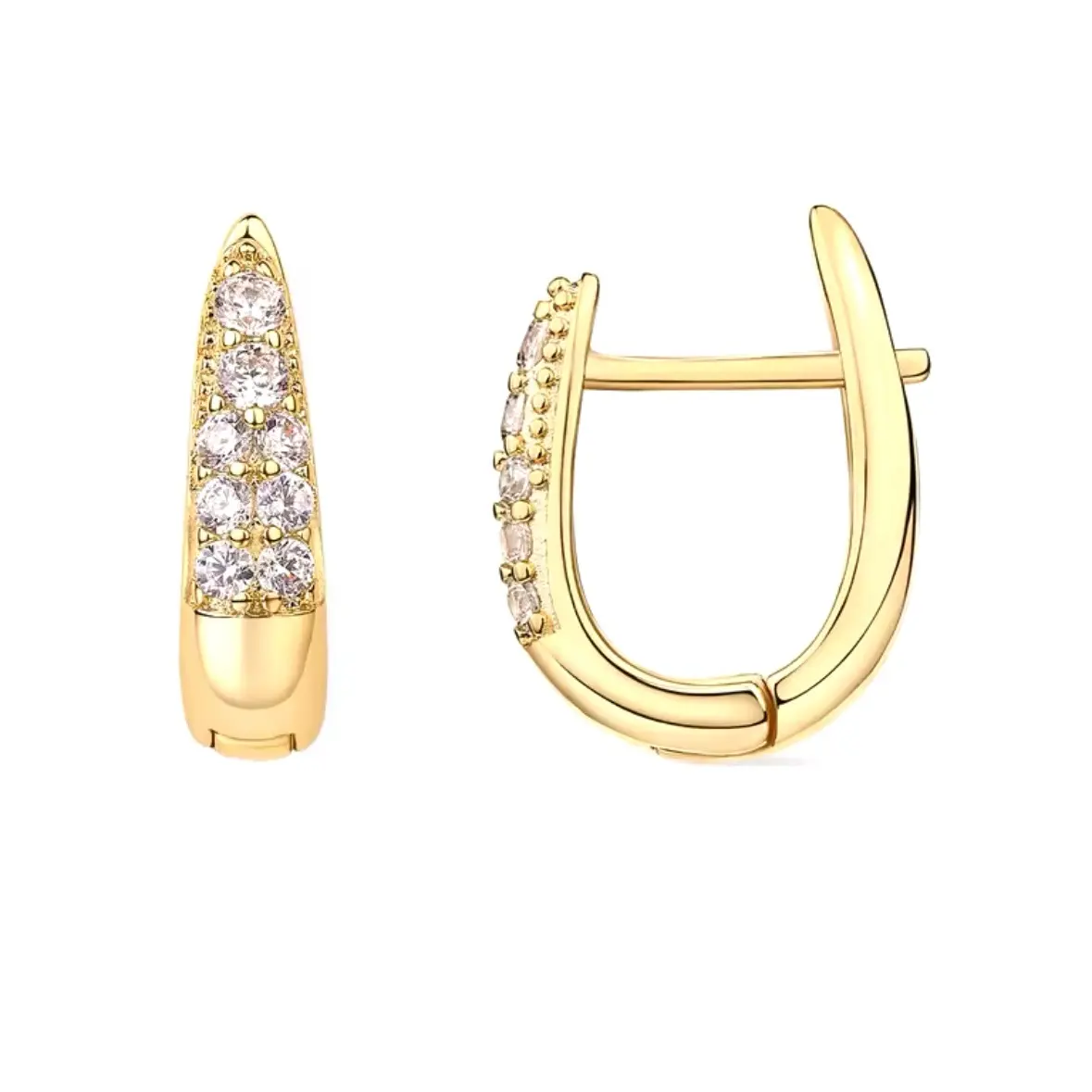 925 Sterling Silver Cubic Zirconia Hoops - Modest Dainty Daily Wear Accessory