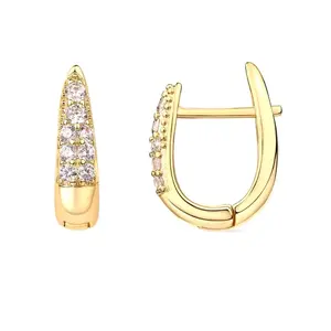 925 Sterling Silver Cubic Zirconia Hoops - Modest Dainty Daily Wear Accessory