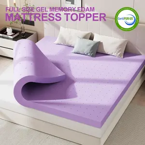 【Deal】Full Size Cooling Gel Memory Foam Mattress Topper, Premium Mattress Toppers for Improved Sleep Quality, Cooling Mattress Topper,Purple
