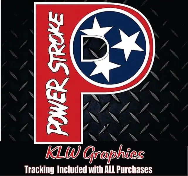 Powerstroke P Tennessee Flag Print Full Color Decal Sticker Turbo Diesel Truck 6.7 7.3 Crew Cab
