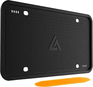 Silicone License Plate Frame, Universal US Car Plate Holder, Rustproof Rattle-Proof Weatherproof, Black, 1 Pack Silicone License Plate Frame, Universal US Car Plate Holder, Rustproof Rattle-Proof Weatherproof, Black, 1 Pack