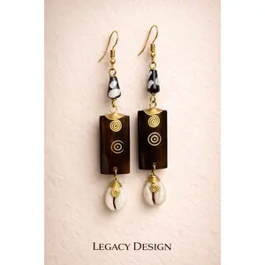 Mary’s Handcrafted Mahogany Stone Set African Earrings