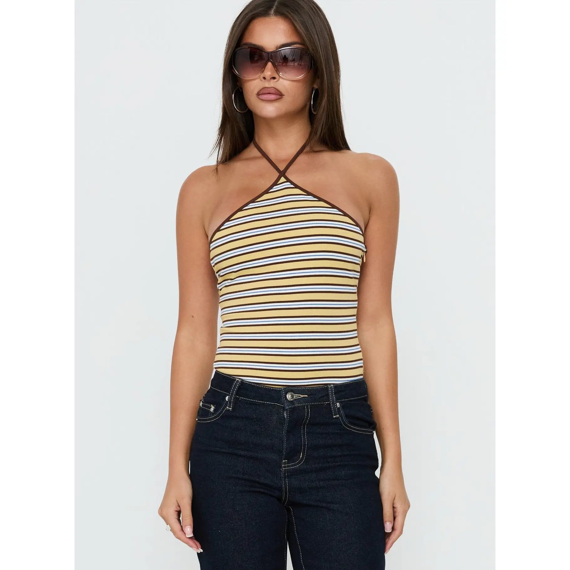 Aethoria Arrowneck Bodysuit Multi Stripe