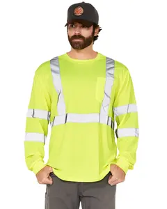 Hawx Men's Reflective Long Sleeve Work T-Shirt Big - Hhvsu24104-Yl-Big