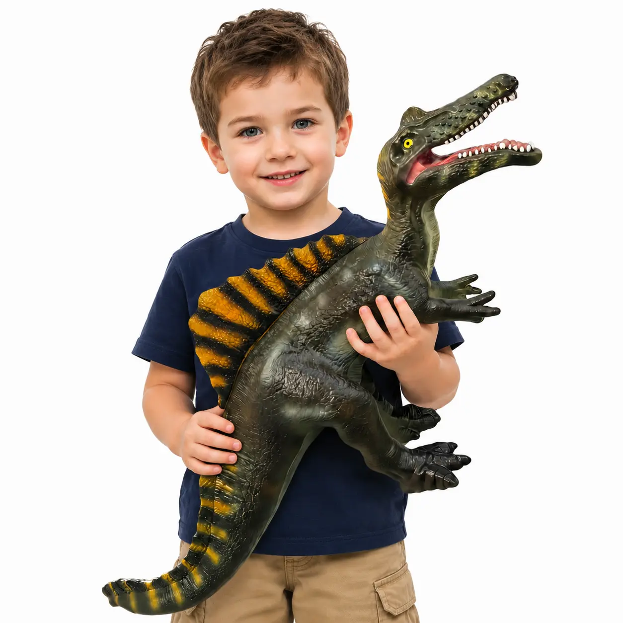 Inflatable Dinosaur Action Figure - 29in BPA-Free PVC-Free Thick Rubber, Durable Drop-Proof Spinosaurus, Large Size Toy for 3-5 Years Old Boys, Christmas Party Favors Birthday Gifts (Dinosaurs & Prehistoric Creatures)