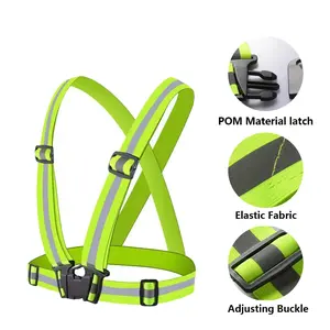 Adjustable Vest Riding Night Running Cycling Reflective Stripe Belt Elastic Vest Outdoor Safety Warning Vest Bicycle Equipment