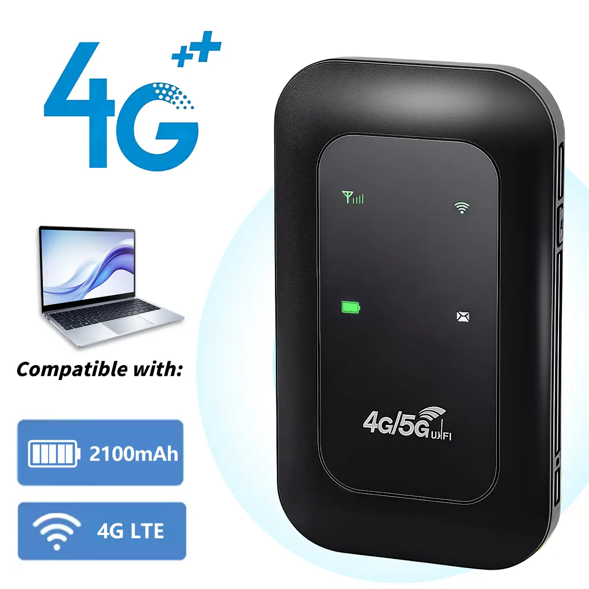 Portable Mobile Router, Travel Routers, 4G LTE Mini WiFi Hotspot, Plug and Play with Multi-Device Connection, Ideal for Campervan Hiking Road Trip Outdoor Leisure, Wireless WiFi Hotspot