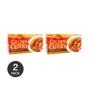 S&B Golden Curry Sauce Mix - Authentic Japanese Curry Blocks, 2 Packs, 220g Each, Random New/Old Packaging