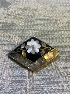 Abalone and Sterling Brooch