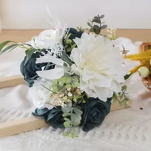 Purple Lavender Wedding Bouquets for Bride, Lilac Bridal Bouquets for Bride, Free Form Artificial Wedding Flower Bouquet