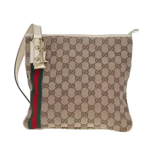 Pre-owned GUCCI Monogram Messenger Bags GG Canvas Jolicoeur Messenger Beige