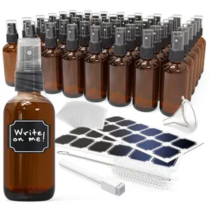 Nevlers 4 oz. Leakproof Amber Glass Spray Bottles (Pack of 48)