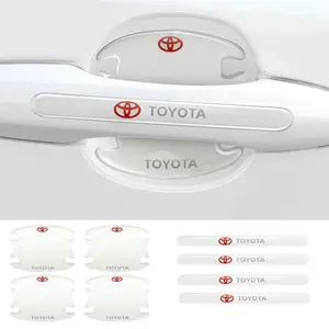 4/8Pcs Transparent Car Anti-Collision Strip Door Handle Bowl Protector Film Anti-Scratch Sticker For Cars For Toyota Corolla Camry Chr Rav4 Aygo Yaris Hilux Prius Avensis Auris Auto Styling Accessories Vehicle Exterior Decoration