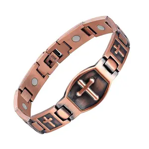 Pure Copper Bracelet for Men, Mens Copper Cross Bracelet, Copper Jewelry Gift