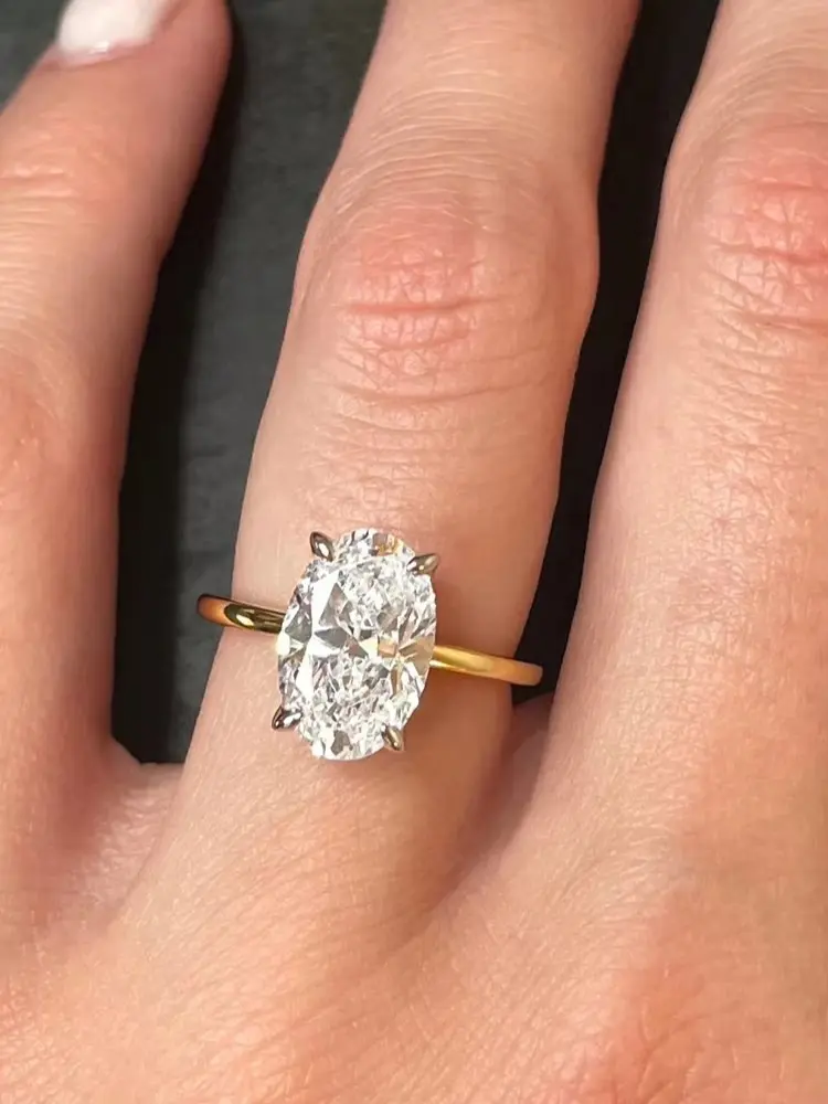 925 Sterling Silve Gorgeous Shiny 1-8CT Zircon Oval Stone Ring For Women Engagement Wedding Luxury High Quality Fine Jewelry
