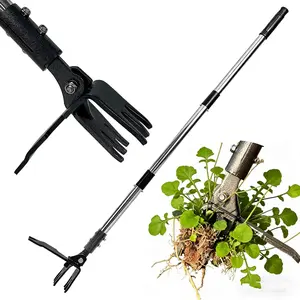 Weed Puller Tool Stand Up Hand Weeder Tool with Adjustable Long Handle, Weed Remover with Steel , Remove Weeds Root Easily without Bending, Pulling or Kneeling for Lawn Yard Garden(6 CLAWS)