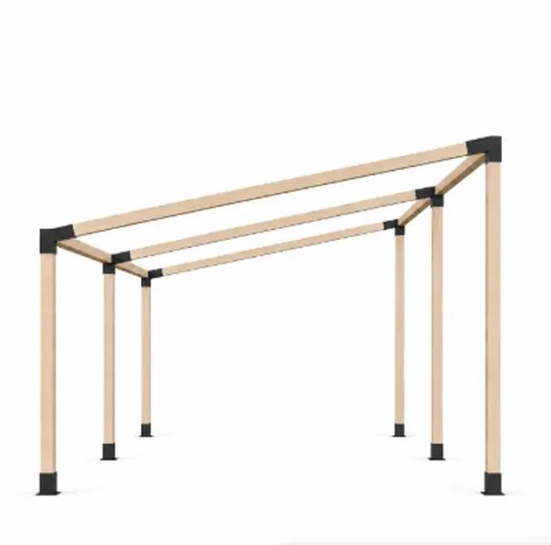 Jurrque Sturdy 2.5mm Thick Galvanized Steel Rust-Resistant DIY Pergola Bracket Kit for 4"x4"(Actual 3.5"x3.5") Lumber, 12pcs (4 15° 3-Way, 2 15° 4-Way, 6 Bases) with Expansion Bolts and Screws, Easy Installation for Outdoor Patios , Lumber Not Included