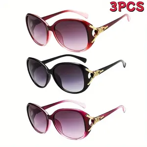 Paleshy 3PCs Women's Fashion Advanced PolarizedSunglasses with Oversized Lenses, Sunscreen, and SunlightProtection
