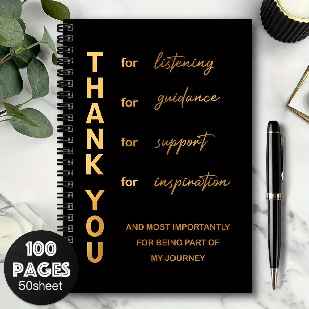 Thankful Spiral Notebook Diary, School Office Supplies, Perfect Gift for Friends Colleagues Men Women, 1 Piece Thankfulness Journal