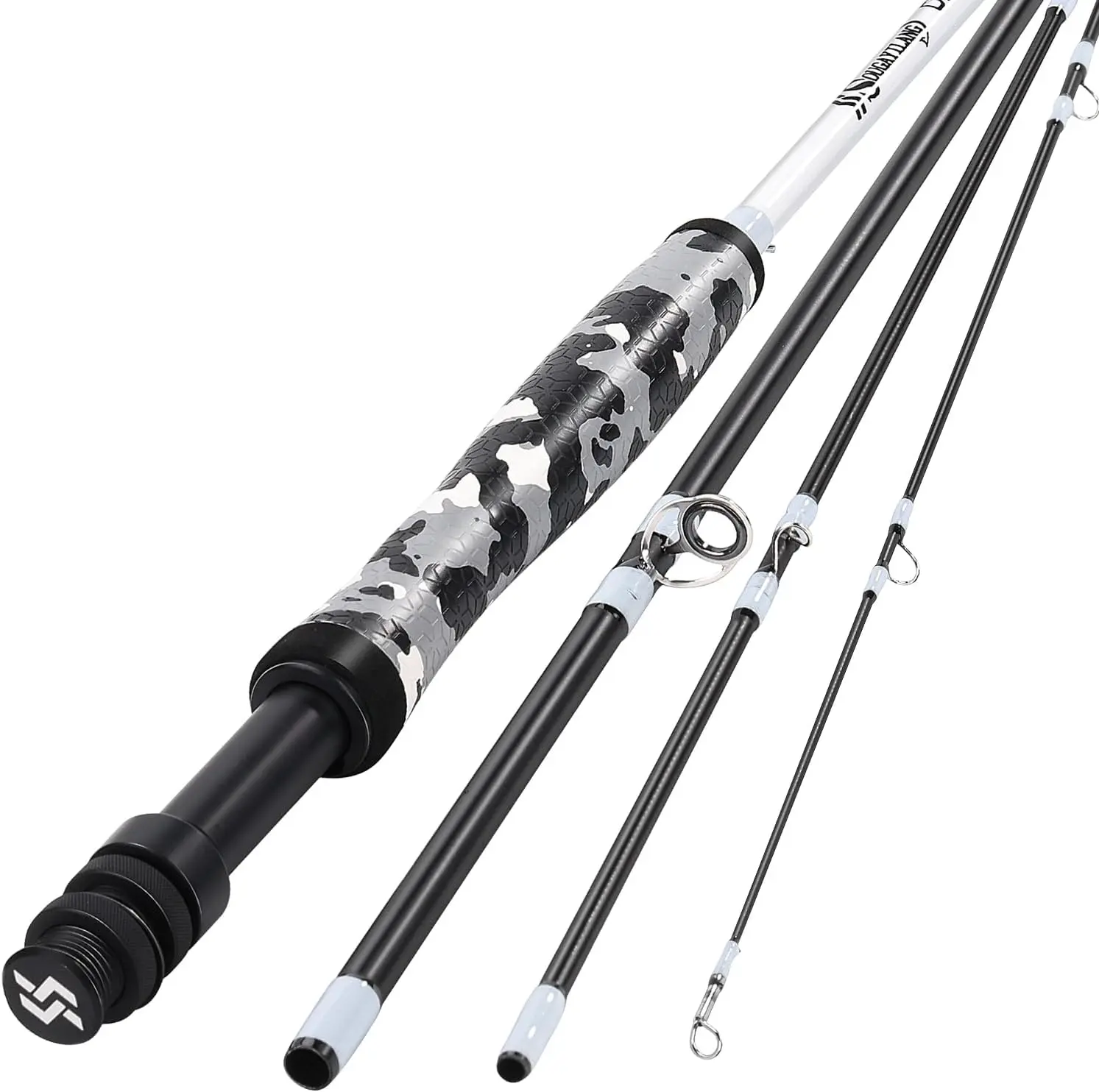 Fly Fishing Rod, Lightweight Ultra-Portable 4 Pieces 5/6wt Graphite 9' Fly Rod for Complete Starter with SuperPolymer Handle