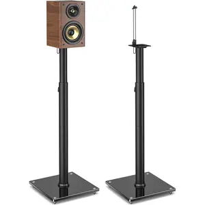 Speaker Stand Height Adjustable from 32"-43" Bookshelf Speaker Stand Pair for Satellite Speakers with 360° Swivel, Ideal for Home Theater and Music Studio, Set of 2 for Bose Polk JBL Sony Yamaha