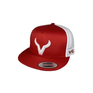Vexil Hats Unisex White Icon Red & White Mesh Back Snapback Patch Cap - HT-220-009-N