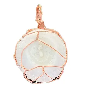 Natural Calcite Stalagmite Wire Wrap Pendant-With Cord-Spiritual Jewelry