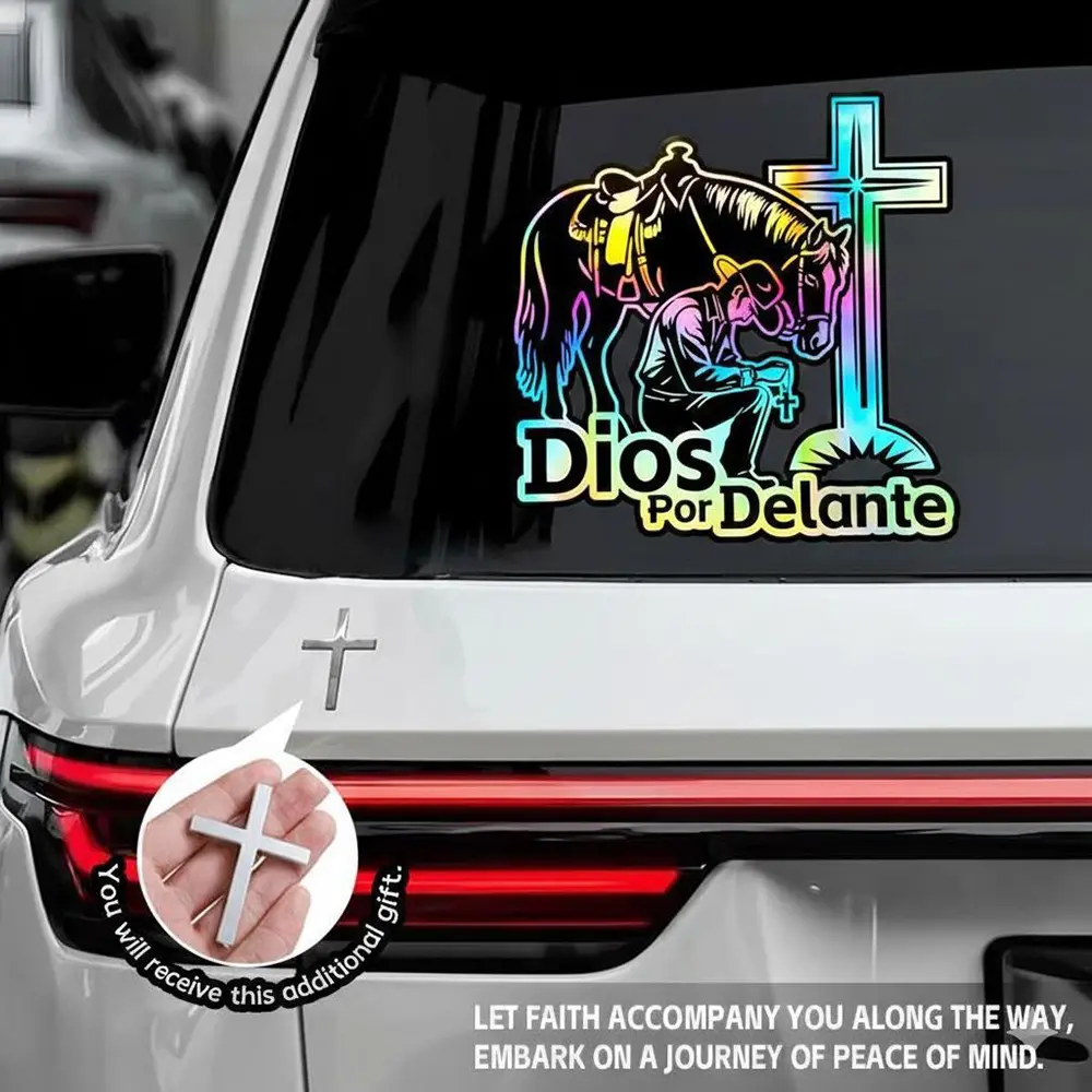 Western Christian 2-Piece Weatherproof Vinyl PVC Car Sticker Set
