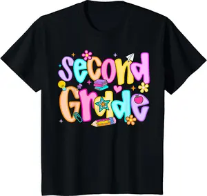 Preppy Second Grade Back To School 2nd Grade Girls T-Shirt