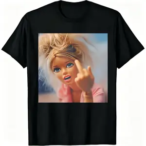 Funny Sarcastic Doll Meme T-Shirt Rebel Attitude Graphic Tee For Women Trendy Y2K Vintage Aesthetic Top Bad Mood Vibe Shirt Viral Internet Humor Casual Streetwear Novelty Parody Clothing Sassy Girl Outfit Gag Gift