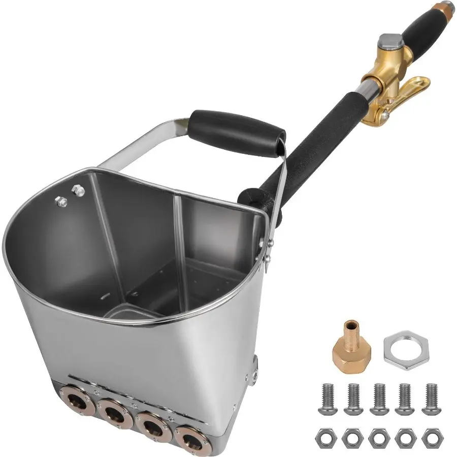 fathersdaygift VEVOR 4 Jet 3Hp Stucco Sprayer Plaster Sprayer Cement Mortar Spray Gun Hopper Wall Paint Spray Gun Wall Painting Concrete Tool Manual Sprayer for Painting Wall or Ceilings