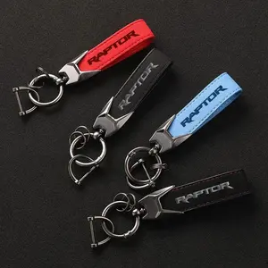 New Ford Car Leather Keychain Logo Keyring For Ford Raptor S-MAX Stline Transit Car Accessories