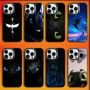 Cartoon T-Toothless Dragon Phone Case For iPhone17, 16,15,14,13,12,11,Mini,Pro,E,MAX Black Candy Matte Shockproof Cover