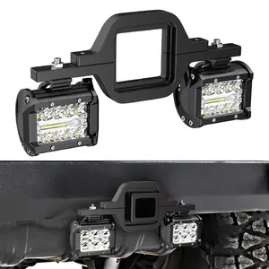 Nilight 4 Inch 60W Triple Row Spot Flood Led Pods (Pair) | 2.5 Inch Tow Hitch Mount