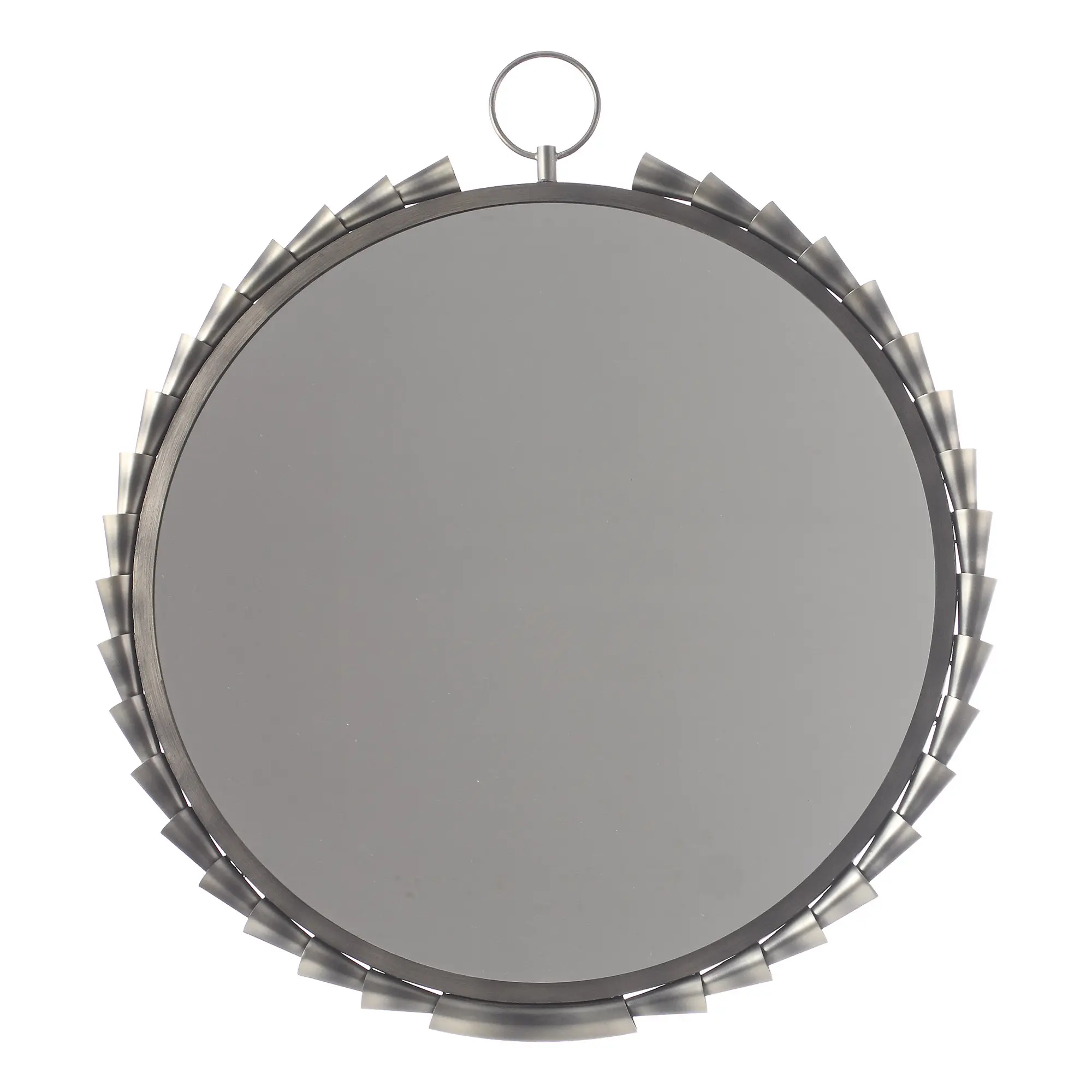 Grey Modern Classic Sunset Round Decorative Wall Mount Mirror