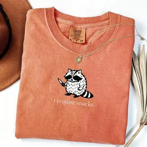 I Require Snacks Raccoon Tee – Funny Comfort Colors Shirt, Goblincore Animal Lover Gift, Cozy Snack Gremlin Tee - LORA ATCHER