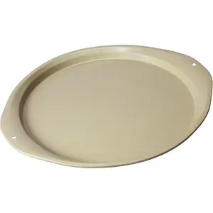 Pizza Pan - 14 Inch Nonstick Pizza Pan for Oven with Widen Handles for Cooking, Baking, and Grilling - Durable, Even Heating, Long-Lasting Kitchen Cookware (1, Golden) RavisingRidge