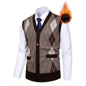 Men's knitted warm vest, autumn and winter bohemian style fashion, new casual wear, comfortable and fashionable outerwear