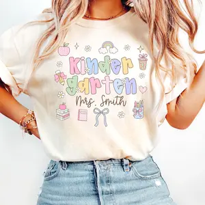 Personalized Kindergarten Teacher Shirt, Comfort Colors® Kindergarten Crew Shirts, Kindergarten Team Shirts, Gift for Teacher Appreciation 00M