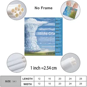 Types of Clouds Poster Meteorology Poster Science Posters (2) Canvas Posters And Prints Wall Art for Living Room Bedroom Decor 20x20inch(50x50cm)