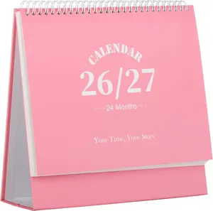 Desk Calendar 2026-2027, 2  Calendar Runs from Jan. 2026 until Dec 2027, Table Monthly Planner with Stickers for ,Office,School Organization(L-,9.8" x 9.6")