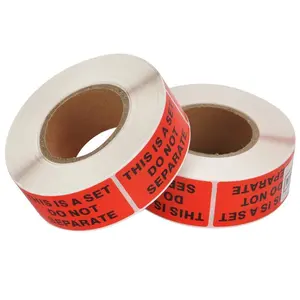 SJPACK Fluorescent Red Warning Labels 1x2" - 1000 Pcs Permanent Stickers (500PCS/Roll)
