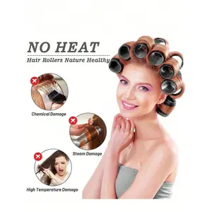18pcs/Set Large Size Hair Rollers With Clips, Self-Gripping Curler Suitable For Long/Medium/Short Hair And Bangs, DIY Hair Curling Tool (Includes 12pcs Large Roller Tubes + 6pcs Clips)(18pcs/3pcs/1pc) Haircare Unisex hair styling tools diffuser Heatless