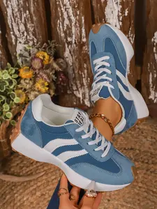 Women's Comfortable Lace-Up Sports Shoes, Lightweight Multi-Functional Casual Shoes, All-Season Wear, Anti-Slip Rubber Sole