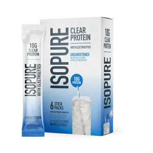 ISOPURE PROTEIN WATER STICKPACKS UNFLAVORED, 6 COUNT