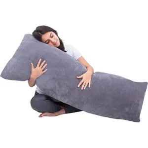 Pillow, Memory   Pillows for Adults Sleeping, Long Pillow for Bed, Big Large Firm Full  Pillow for Side Sleeper with  Cover, 54x20 Inches, Light Grey